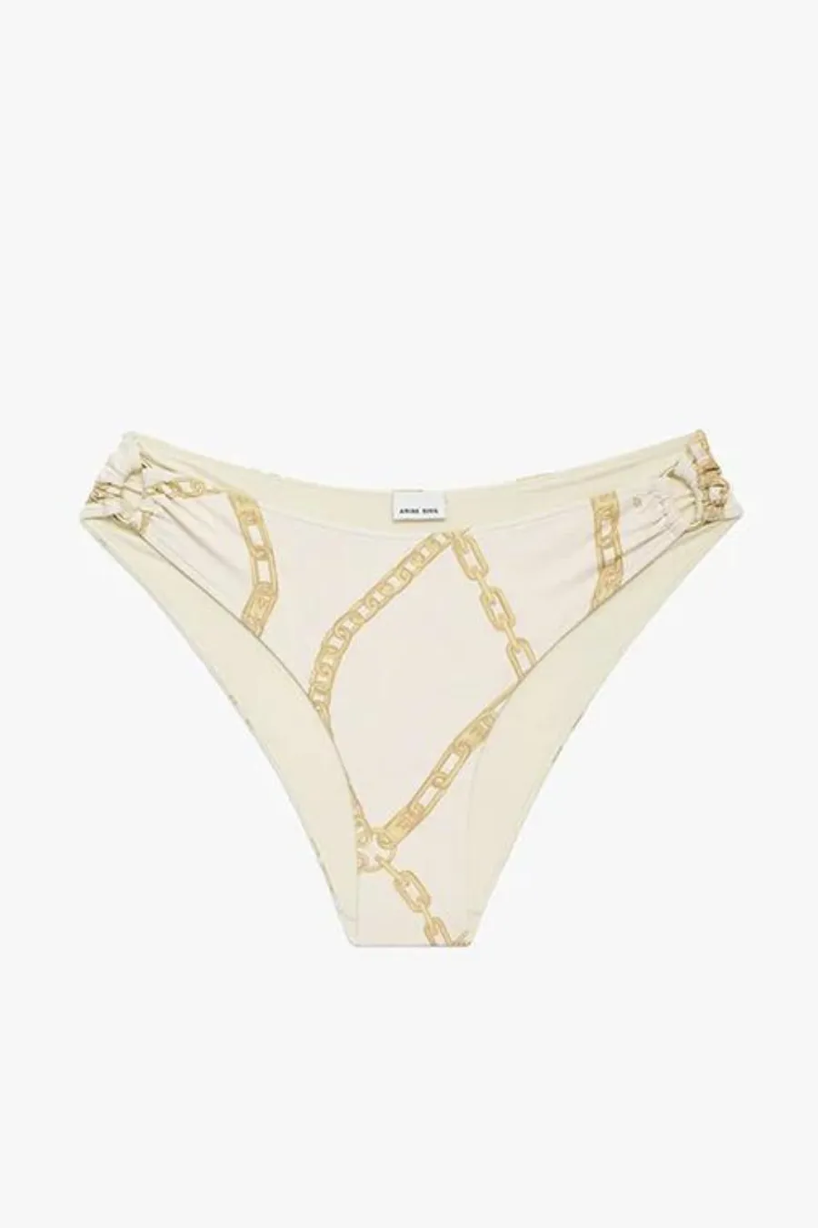 Viv Bikini Bottom Cream And Tan Link Print